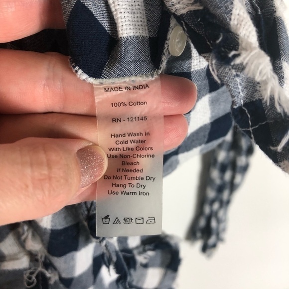 Stitch fix Paradigma checkered button up top Womens size medium - Picture 6 of 9